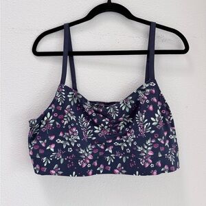 Cotton Bralette – XXL – Duluth Trading CO. Blackberry Floral – NWOT